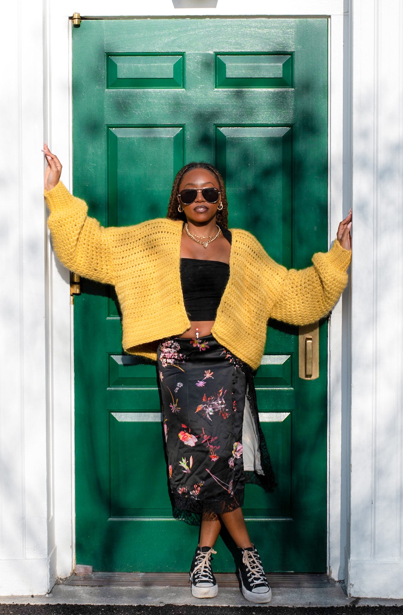 Chunky Cardigan in Lemon