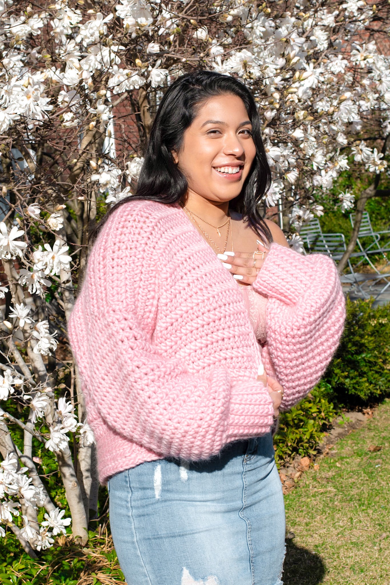 Chunky Cardigan in Strawberry