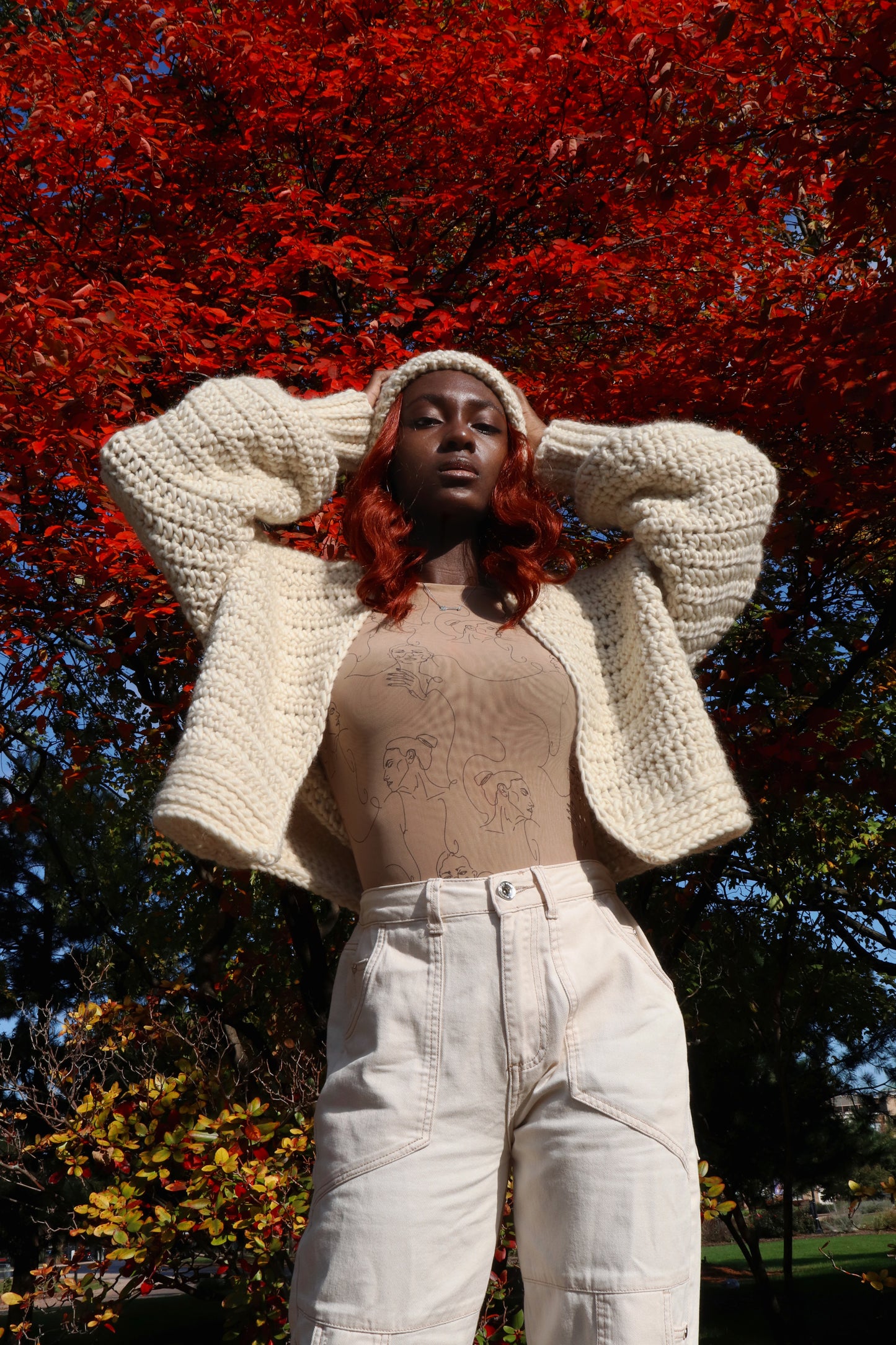 Chunky Cardigan in Shea Butter