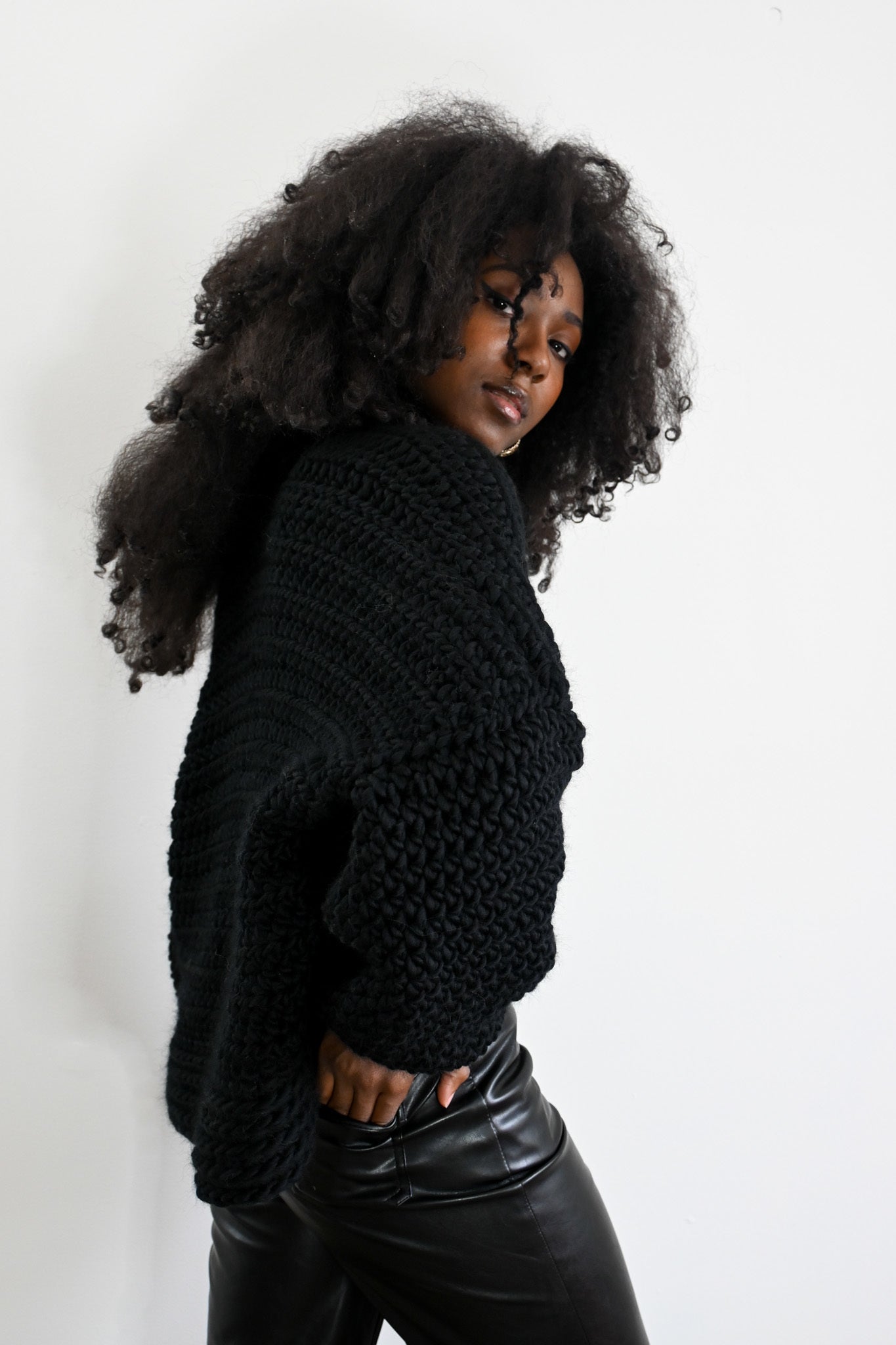 Chunky Cardigan in Charcoal