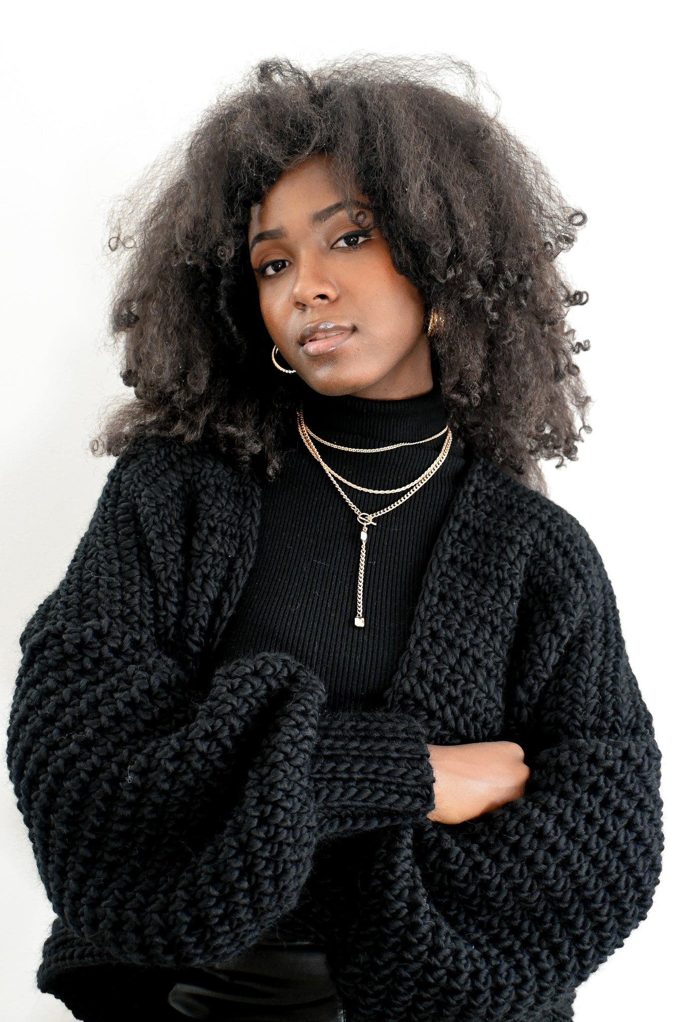 Chunky Cardigan in Charcoal