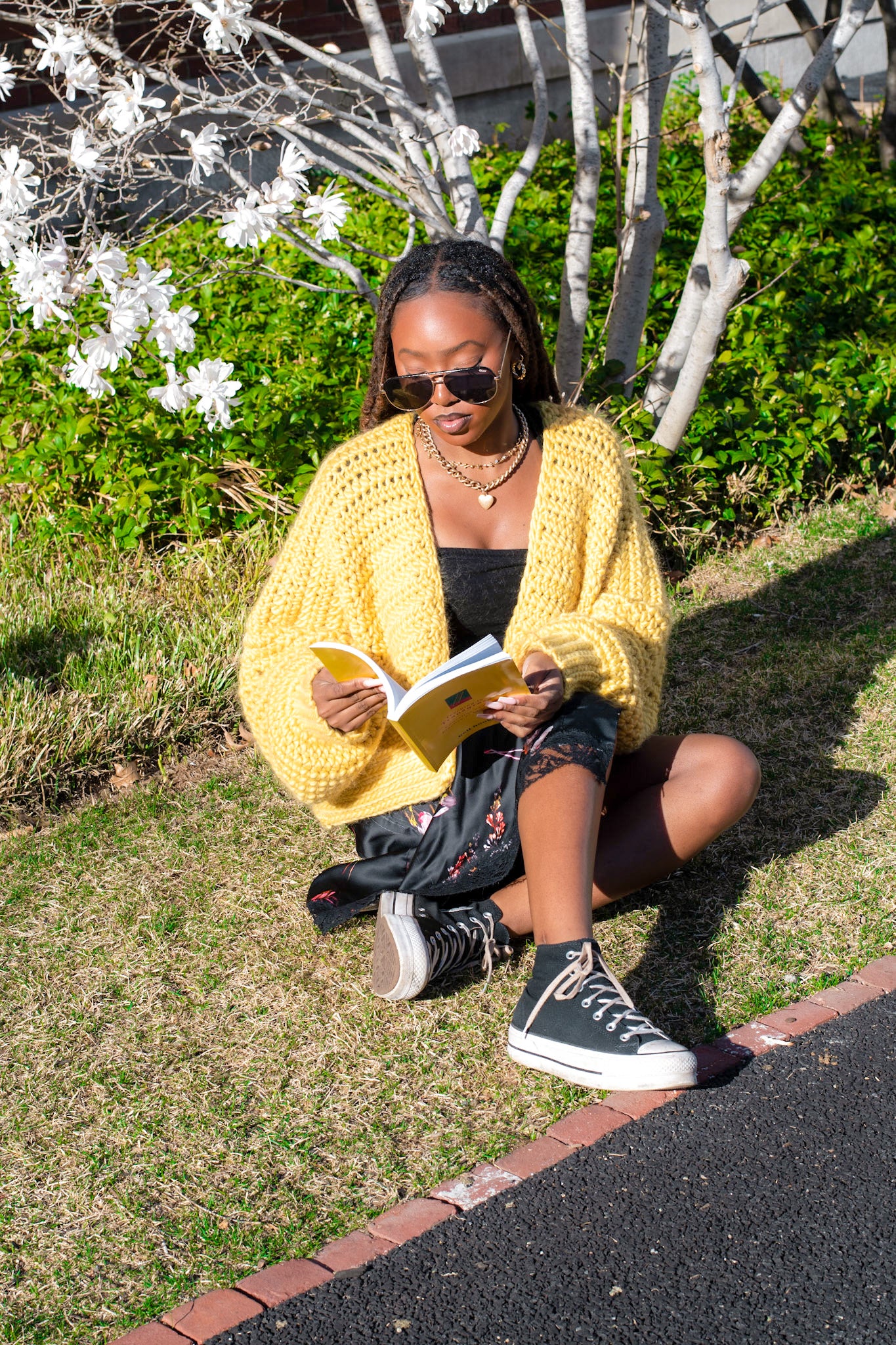 Chunky Cardigan in Lemon
