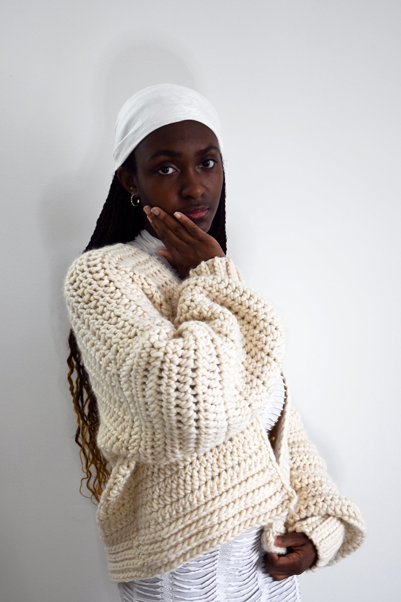 Chunky Cardigan in Shea Butter