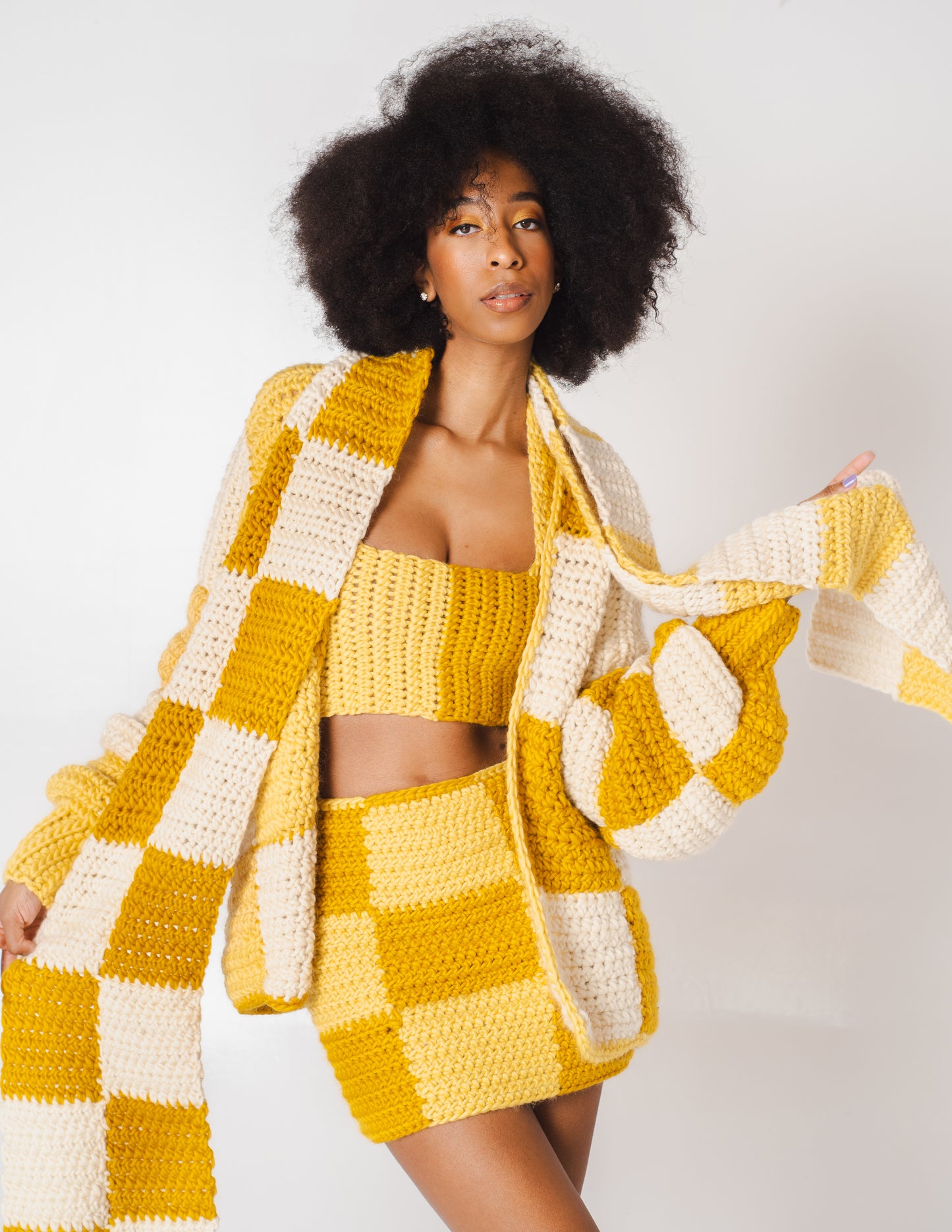 Twoness Cardigan in Honeycomb